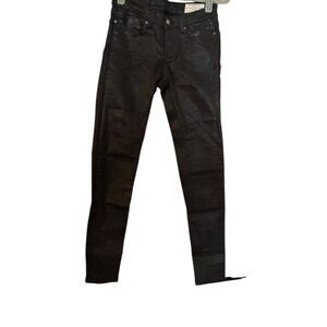 AllSaints Womens Black Coated Skinny Jeans Size 28